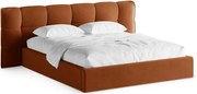 Čalúnená dvojlôžková posteľ s úložným priestorom s roštom 160x200 cm v terakotovej farbe Eric – Micadoni