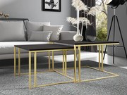 Set 2 konferenčných stolíkov Froyd Gold (zlatá + čierny molet) . Vlastná spoľahlivá doprava až k Vám domov. 1105862
