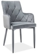 Jedálenská stolička RICARDO VELVET sivá