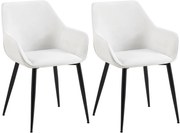 Set 2 jedálenských stoličiek látka Vessa - krémová