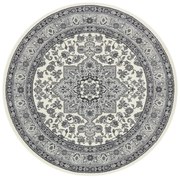 Kruhový koberec Mirkan 104107 Cream / Grey, 160x160 (priemer) kruh, šedá, chodba / predsieň, Hanse Home