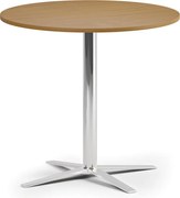 Konferenčný stolík AURA, priemer 60 cm, chróm podnož, buk