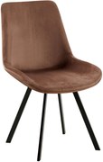 Jedálenská stolička Lewes - zamat - Hnedá