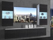 Obývacia stena 200 cm TV/RTV čierna eben  IMP 7/5/W/HK/0/0