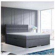 Čalúnená posteľ NEW BOLERO 180x200 cm, sivá, s úložným priestorom a matracami vrátane topperu