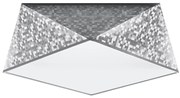 Stropné svietidlo Hexa, 1x sivé plastové tienidlo, (biely plast), (35 cm)