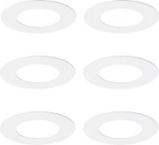 Sada 6 bielych dištančných krúžkov pre zapustené bodové svetlá 7,5 - 13 cm - Spacer