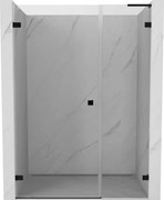 Mexen Lunar-B, L výklopné ľavé sprchové dvere 110 cm, číre sklo, čierny profil, 832SL-110-050-70-00-L