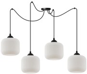 Závesné svietidlo Riffle Spider, 4x biele sklenené tienidlo, b