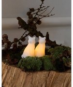 SIRIUS LED sviečka líška, biela, sada 2 ks, 10 cm