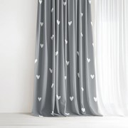 Goldea bavlnený záves - srdiečka na sivom 140x150 cm