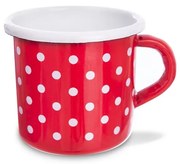 Smaltovaný hrnček BODKA 400 ml výška 8 cm