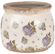 Béžový keramický obal na kvetináč s kvetmi orgovánu Lilla S - Ø 12*10 cm