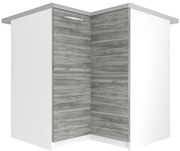 Kuchynská skrinka Belini spodná rohová 90 cm šedý antracit Glamour Wood s pracovnou doskou TOR SNP90/2/WT/GW1/0/E