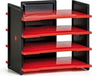 Plastový zásobník na dokumenty, čierna/červená