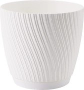 Kvetináč MIKA ECO RECYCLED s podstavcom 230 mm, biely*4490