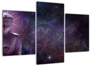 Obraz - Budha s kvetmi života (90x60 cm)