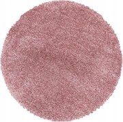 Ayyildiz, Kusový koberec Fluffy Shaggy 3500 rose kruh, 120x120 (priemer) kruh, ružová, obývacia izba