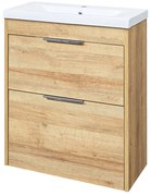 Mereo Mereo, Vigo, kúpeľňová skrinka s keramickým umývadlom, 61 cm, biela, dub, MER-CN321