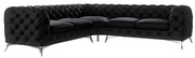 Čierna zamatová rohová pohovka Chelsea – Ropez
