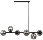 Závesne svietidlo Paris, 6x grafitové sklenené tienidlo, B