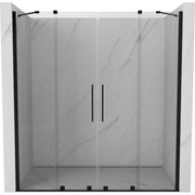 Mexen Velar Duo, posuvné dvere do otvoru 170x200 cm, 8mm číre sklo, čierna matná, 871-170-000-02-70