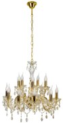 Candellux Zlatý krištáľový luster Maria Teresa pre žiarovku 12x E14 30-94608