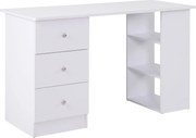 HOMCOM Multimedia Počítačový Stôl s Viacerými Úložnými Priestormi 3 Zásuvky 2 Poličky 120L x 49W x 72H cm Biela | Aosom