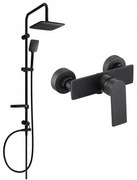 Mexen Sven, sprchový set s dažďovou sprchou a sprchovou batériou Alexa, čierna matná, 71240262-70
