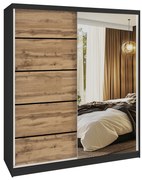 Šatníková skriňa SERENITY 158 cm dub wotan mat MBP SERENITY SZP7/0/B/DW/0/HIAL