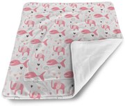 Sablio Deka pre bábätko Slony, rybičky, srdiečka a mráčky - 80x100 cm