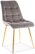 Stolička Chic Golden Velvet sivá