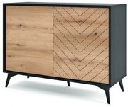 Komoda Diamond 103,5 cm dub/čierna