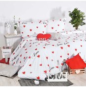 Obliečky bavlnené Love EMI, Štandardný set jednolôžko obsahuje 1x 140x200 + 1x 70x90