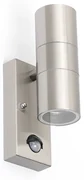 Vonkajšia nástenná lampa oceľ 2-svetlá IP44 s pohybovým senzorom - Duo
