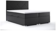 Manželská posteľ Boxspring 160 cm Melo (čierna ekokoža) (s úložným priestorom). Akcia -20%. Vlastná spoľahlivá doprava až k Vám domov. 1044178