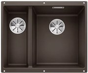 Blanco Subline 340/160-U, silgranitový drez pod pracovnú dosku 555x460x190 mm, drez vpravo, 1,5-komorový, tmavá hnedá, BLA-523567