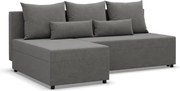 Rohová rozkladacia sedačka FERMO Lux tmavosivá