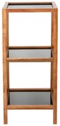 Sklenený kúpeľňový regál v čierno-prírodnej farbe 36x79 cm Fondi – Wenko