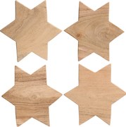 Ib Laursen Drevená podtácka Star Acacia – set 4 ks