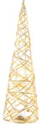ACA Lighting LED dekoračná tromček 40 cm, teplá biela, 20 LED, 3xAA, zlatá farba