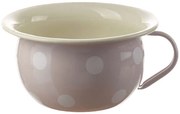 Ružová smaltovaná misa s uchom a bodkami Pink dot - Ø 18 * 10cm - 1L