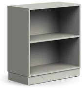 Knižnica QBUS, 1 polica, so soklom, 868x800x400 mm, svetlošedá