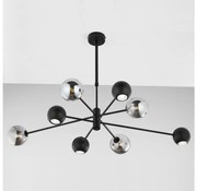 Jupiter 1975 - Luster na tyči MOKA 4xGU10/10W/230V + 4xG9/10W/230V čierna/chróm