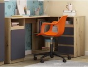 Rohový písací stôl Carlos, dub artisan/grafit%