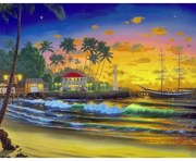 119692 NORIMPEX 5D Diamantová mozaika - Ostrov s lodenicou