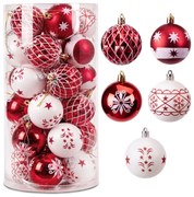 Sada vianočných závesných dekorácií SAPIN biela / červená (30 ks)