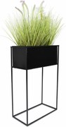 KOVOVÝ KVETINÁČ SO STOJANOM RECT 70X24X44 CM ČIERNA