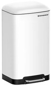 SongmicsHome Odpadkový kôš s pomalým zatváraním SLOW, 30l, biela