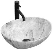 Rea Sofia Light Stone, umývadlo na dosku 410x345x150 mm, imitácia kameňa-šedá, REA-U9908